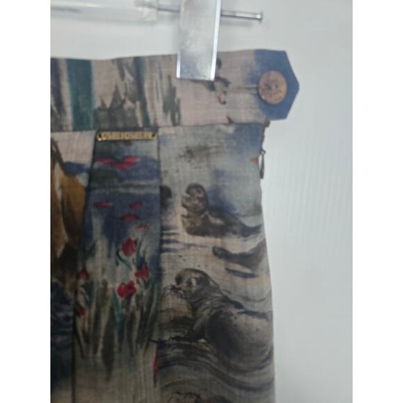 Vintage Geiger Wool Pleated Midi Skirt Nature Scene Animal Print Austria 38 - Picture 9 of 11